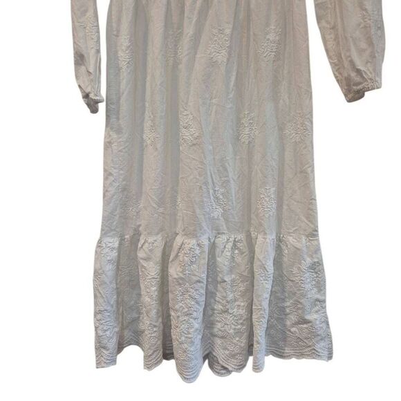 Forever 21 Women's White Cotton Embroidered Open Front Dress Cardigan Robe NEW s - Picture 3 of 10